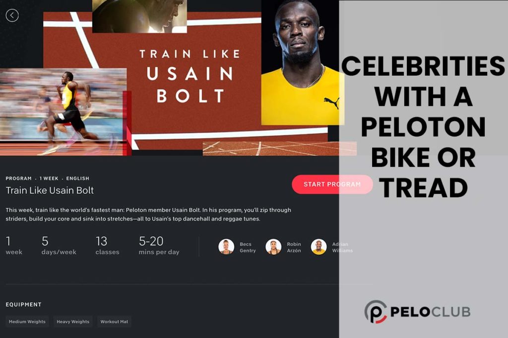 Celebrities with a Peloton Bike or Tread with Usain Bolt screenshot