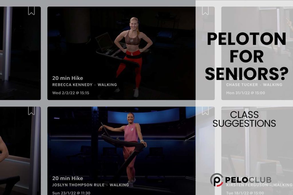 Peloton for Seniors class suggestion screen